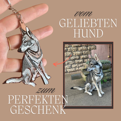 Personalisiertes Hundegeschenk – Handbemalt - Schlüsselanhänger